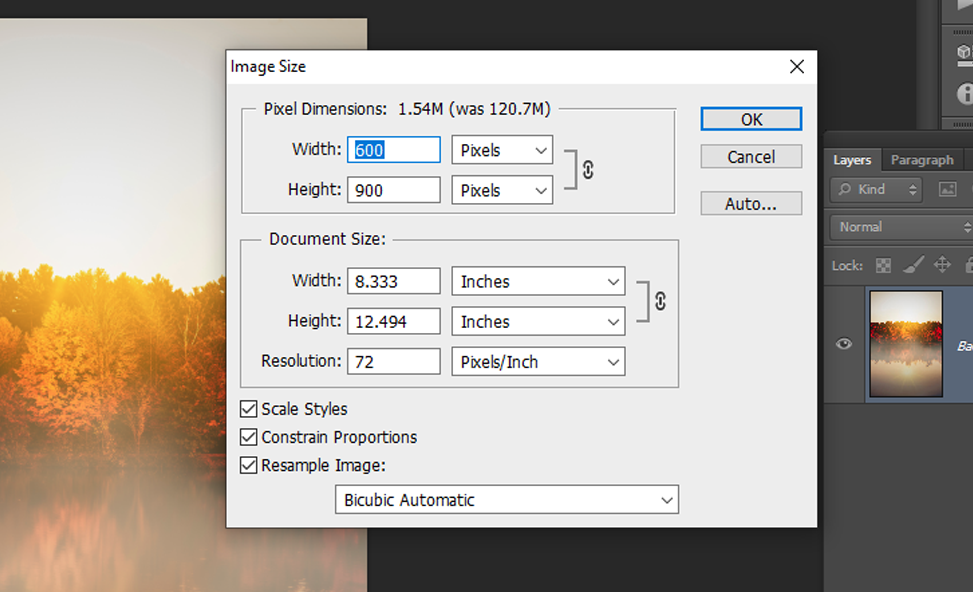 how to resize picture in photoshop